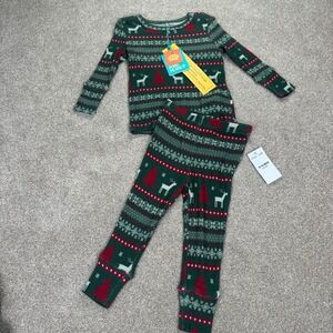 Posh Peanut Christmas Pajamas 2 Piece Bamboo Deer Tree Fair‎ Isle 12-18 kids